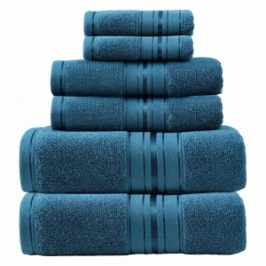 Luxury 6 Piece Towel Set, 2 Bath Towels 2 Hand Towel 2 Washcloths,