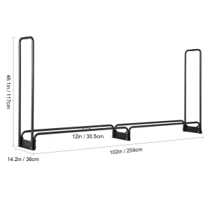 12.7FT Heavy-Duty Outdoor Firewood Rack with Cover