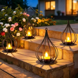 2 Pack Solar Lanterns Outdoor Waterproof