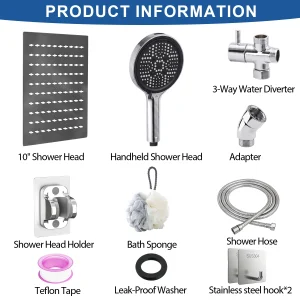Rain Shower Head with Handheld Spray Combo