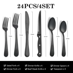 HANSMART 24Pcs Stainless Steel Flatware Set