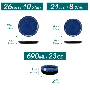 vancasso Starry Blue Reactive Glaze Dinnerware Set