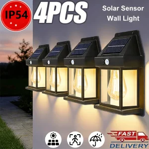2-Pack Solar Outdoor Wall Lights with Motion Sensor